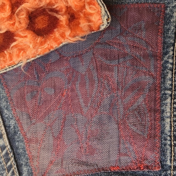 Rare Vintage Women's Custom Decorated Special Order Retro 70's JeanJacket Size S - Picture 4 of 16